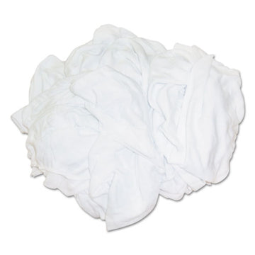 HOSPECO® New Bleached White T-shirt Rags, Multi-fabric, 25 Lb Polybag freeshipping - TVN Wholesale